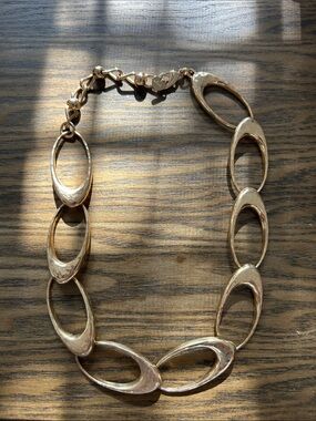 Anthropologie Linked Ovals Collar Necklace